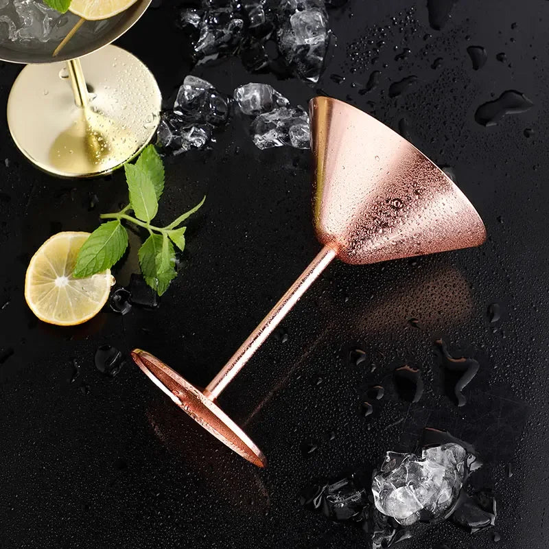 LuxeSip – Stainless Steel Martini Cocktail Glasses with Double-Walled Insulation