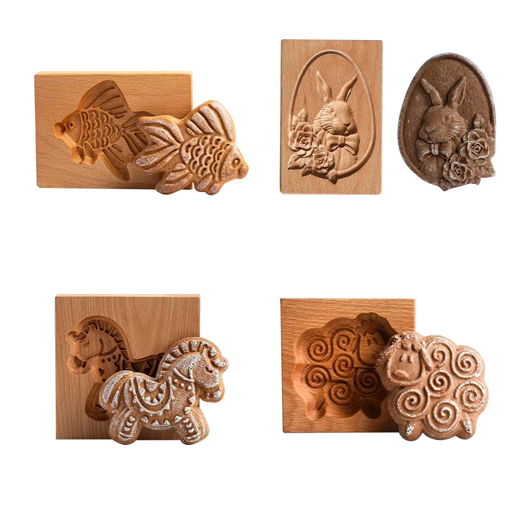 BakeArt – Artisan Wooden Speculaas & Gingerbread Mold for Elegant Creations