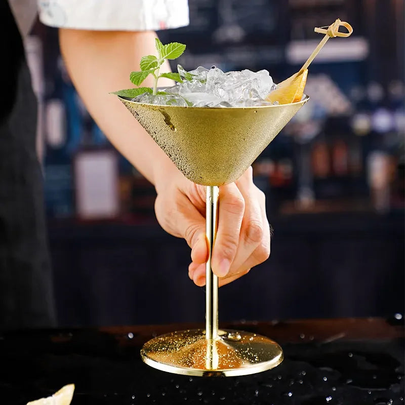 LuxeSip – Stainless Steel Martini Cocktail Glasses with Double-Walled Insulation