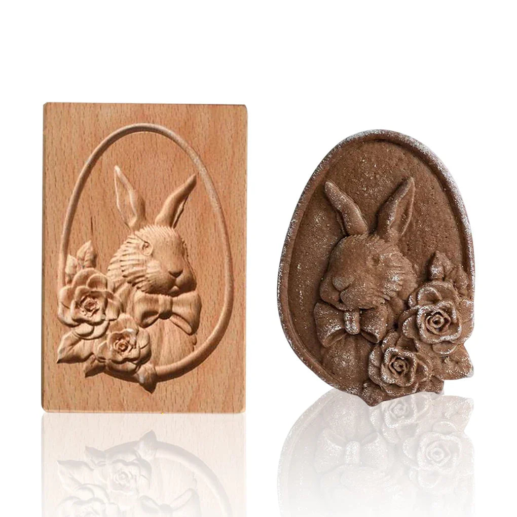 BakeArt – Artisan Wooden Speculaas & Gingerbread Mold for Elegant Creations