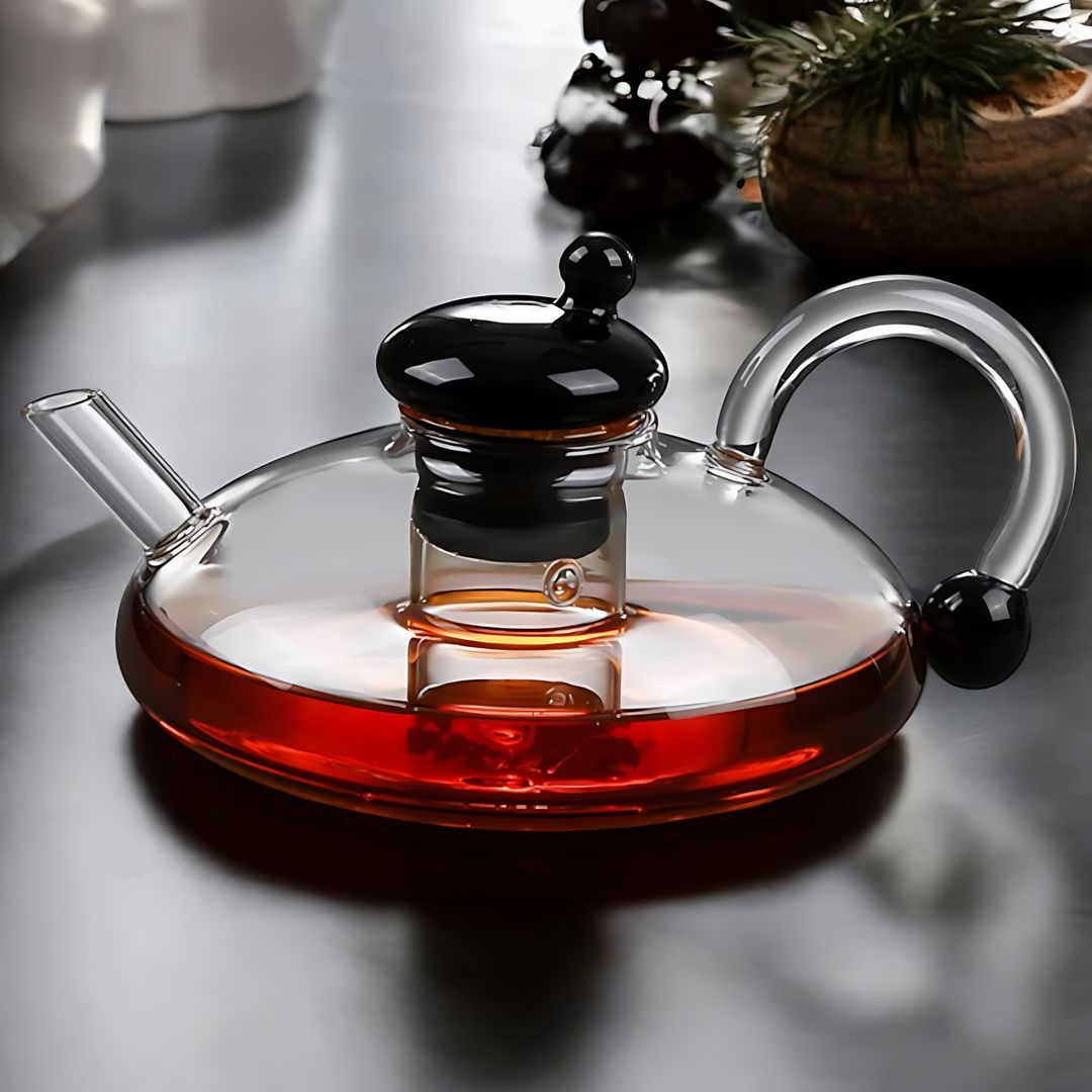 LumiSeren Luxe Tea Set with Filter – Stylish Glass Design for a Moment of Calm