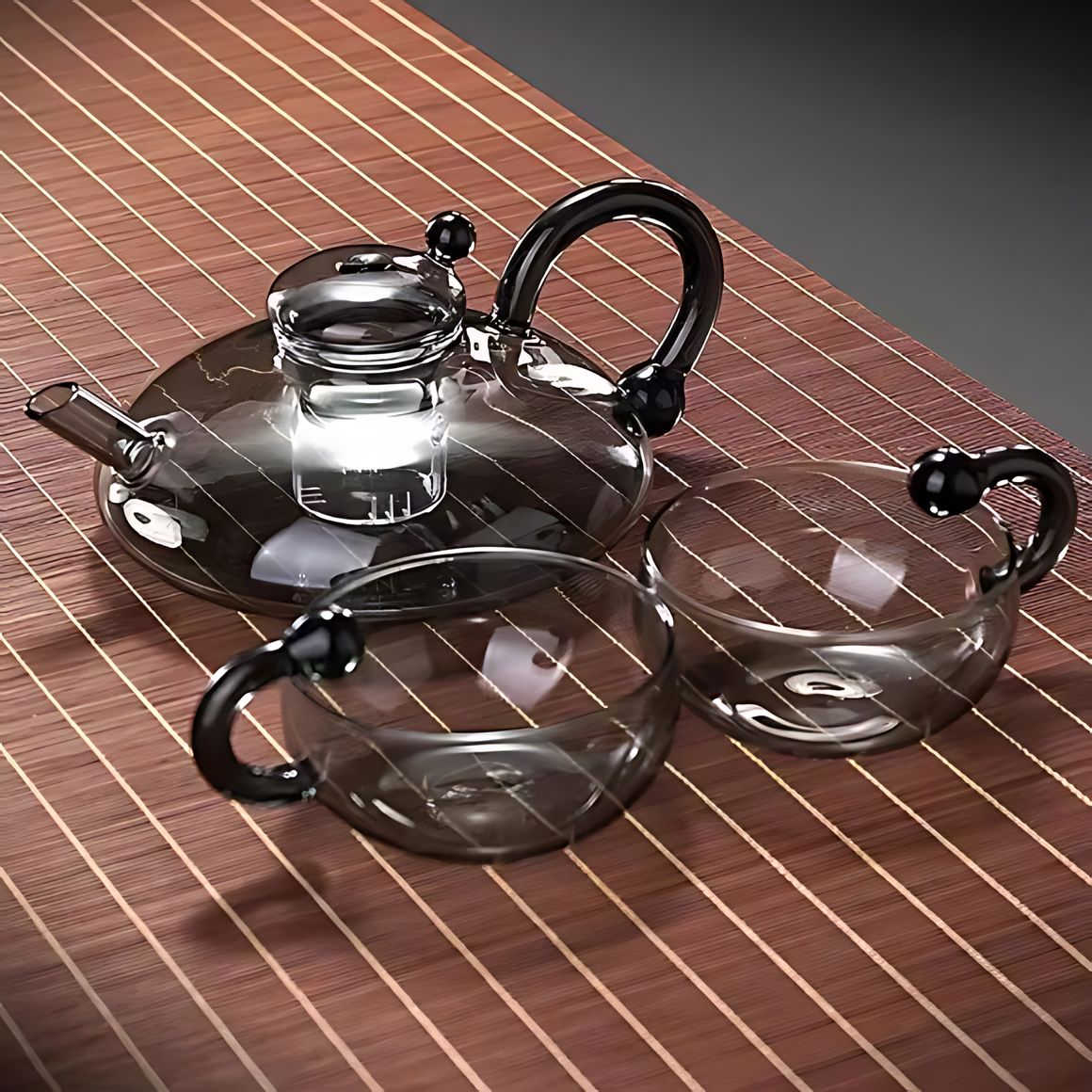 LumiSeren Luxe Tea Set with Filter – Stylish Glass Design for a Moment of Calm