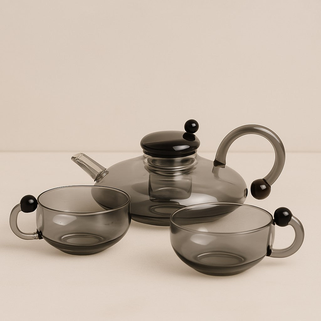 LumiSeren Luxe Tea Set with Filter – Stylish Glass Design for a Moment of Calm