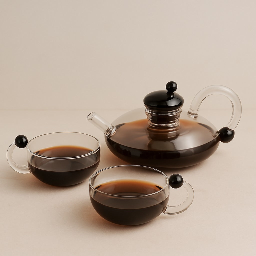 LumiSeren Luxe Tea Set with Filter – Stylish Glass Design for a Moment of Calm