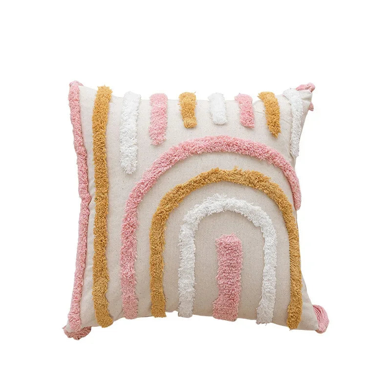 NordicVibes – Luxe Geometrische Tufted Kussenhoes voor Elegante Interieurs