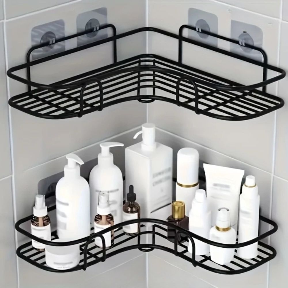 AquaForm Elegant Corner Rack – Stylish Bathroom Organizer for Smart Storage Space