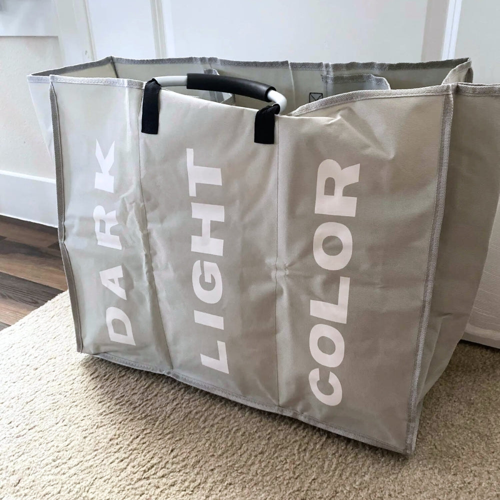 Sortéa Luxe Laundry Basket with 3 Compartments – Stylish & Efficient Organizing of Your Laundry