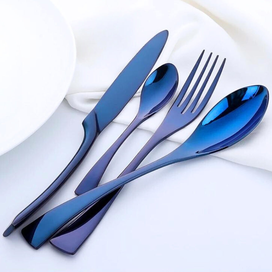 Mariselle Luxe Cutlery Set – Stylish Table Elegance with Ocean-Colored Accents