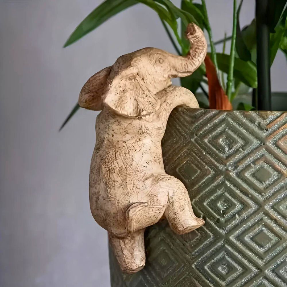 ElevaArt Luxe Elephant Statue – Playful Wall Decor for a Stylish Interior