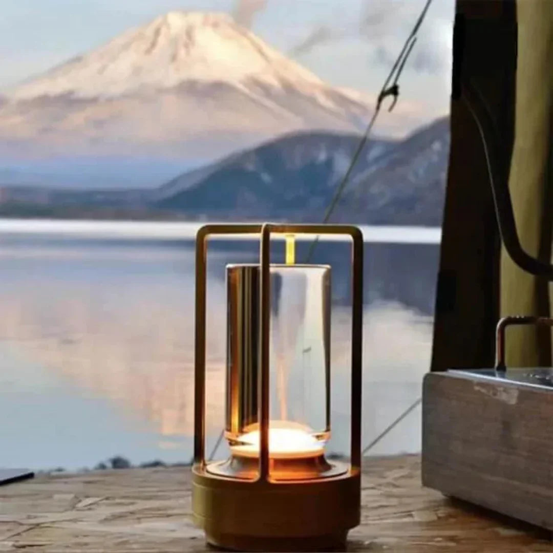LumiGlow – Crystal Table Lamp with Wireless Functionality
