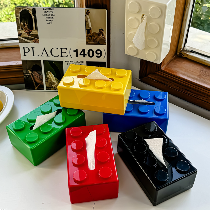 RetroBricks Luxe Tissue Box – Playful Design for a Stylish Interior