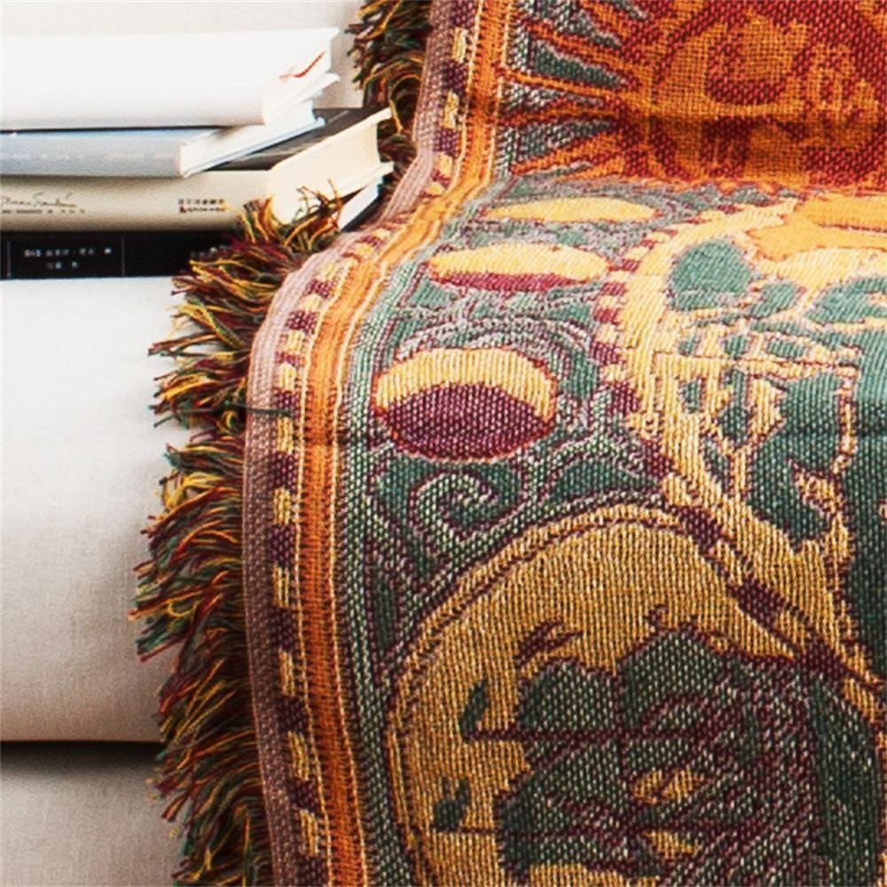 AtlasDream Luxe Katoenen Plaid – Vintage Wereldkaart voor een Stijlvol Interieur