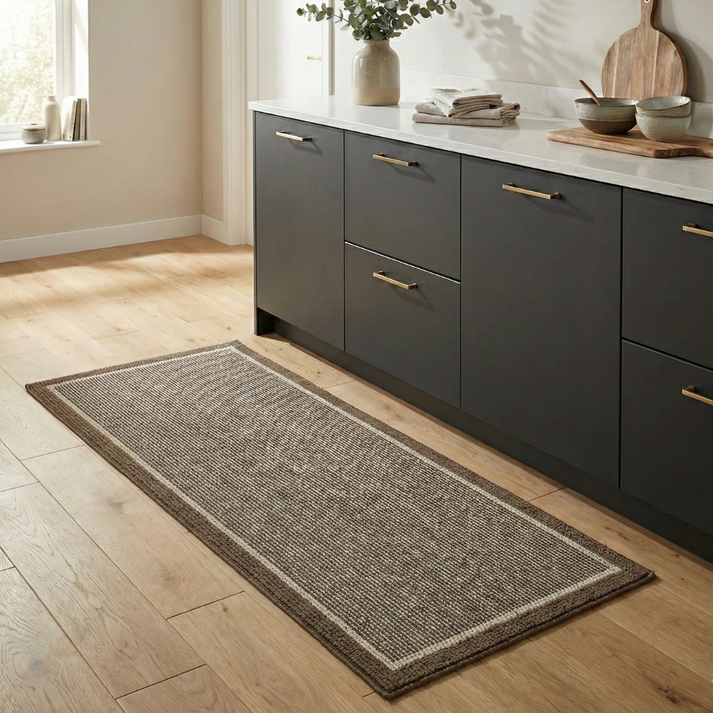 Set de Tapis de Cuisine Antidérapants Lavables en Polypropylène avec Texture Rainurée
