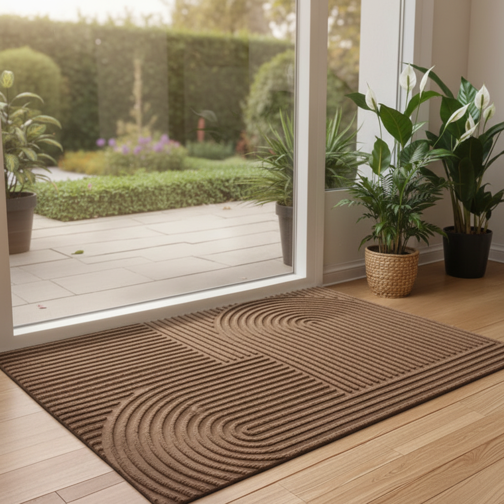 Paillasson absorbant avec dessous en caoutchouc antidérapant pour intérieur et extérieur