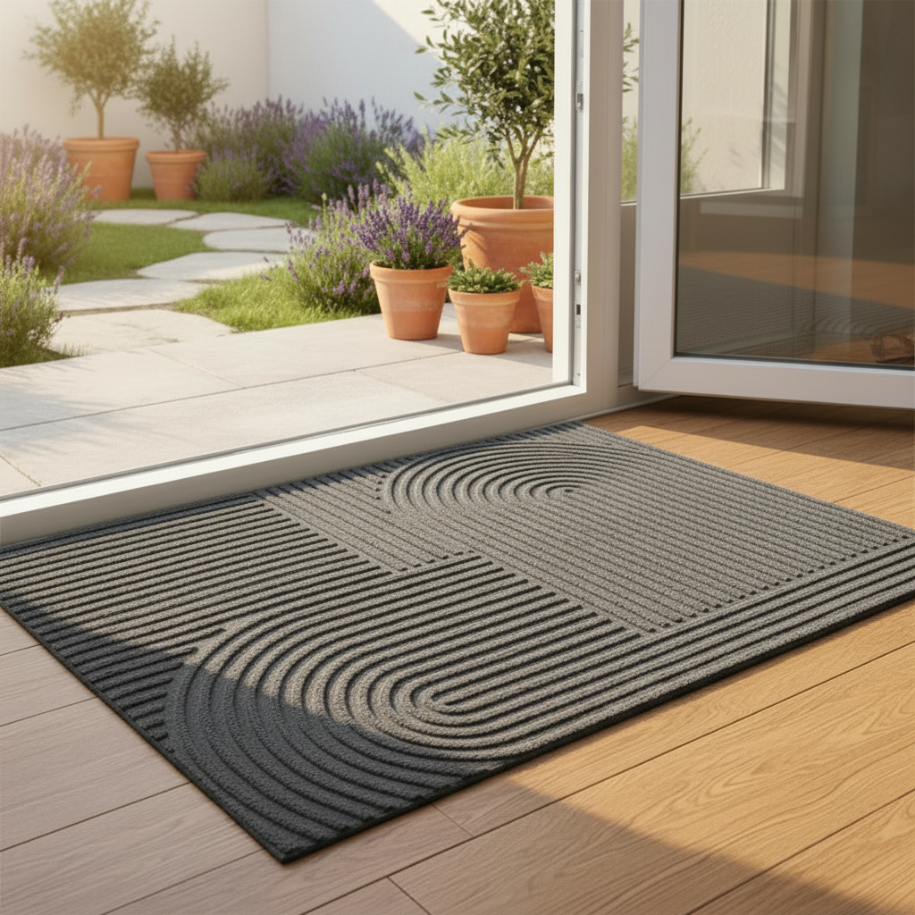 Paillasson absorbant avec dessous en caoutchouc antidérapant pour intérieur et extérieur