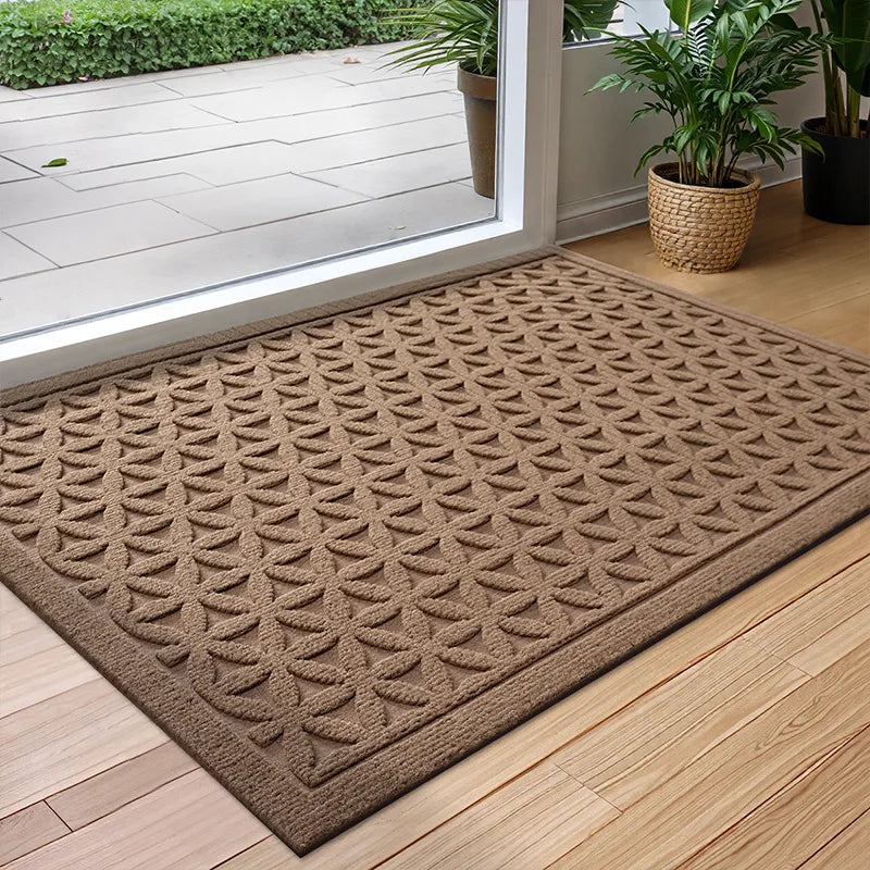 Paillasson absorbant avec dessous en caoutchouc antidérapant pour intérieur et extérieur