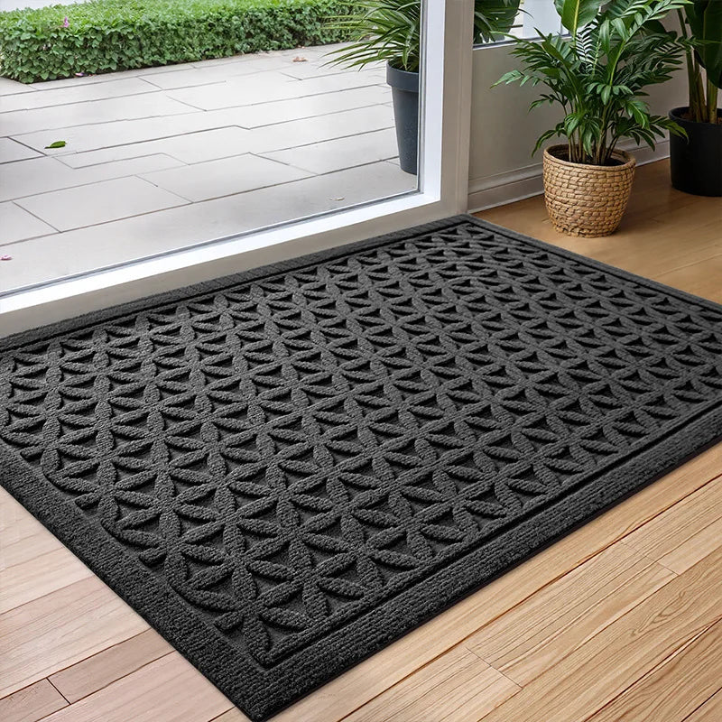 Paillasson absorbant avec dessous en caoutchouc antidérapant pour intérieur et extérieur