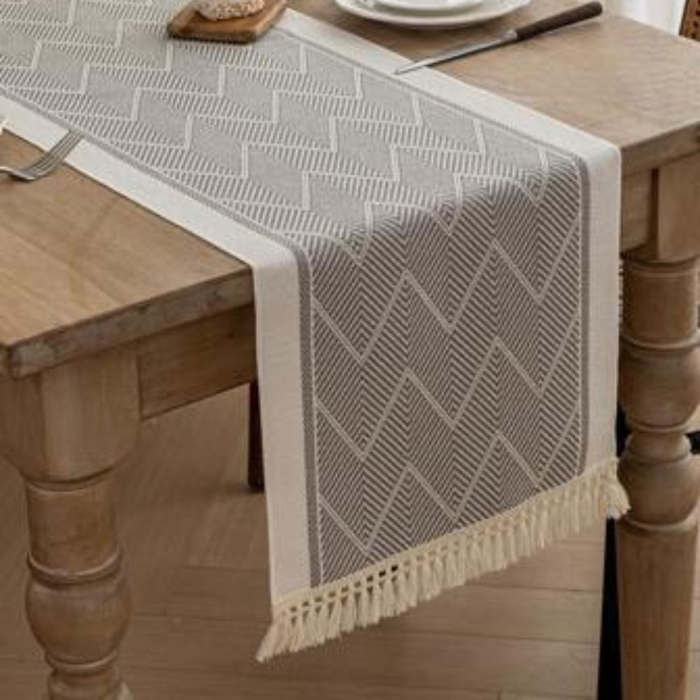 LoomÉtoile Luxe Woven Table Runner – Stylish Texture for a Warm Interior