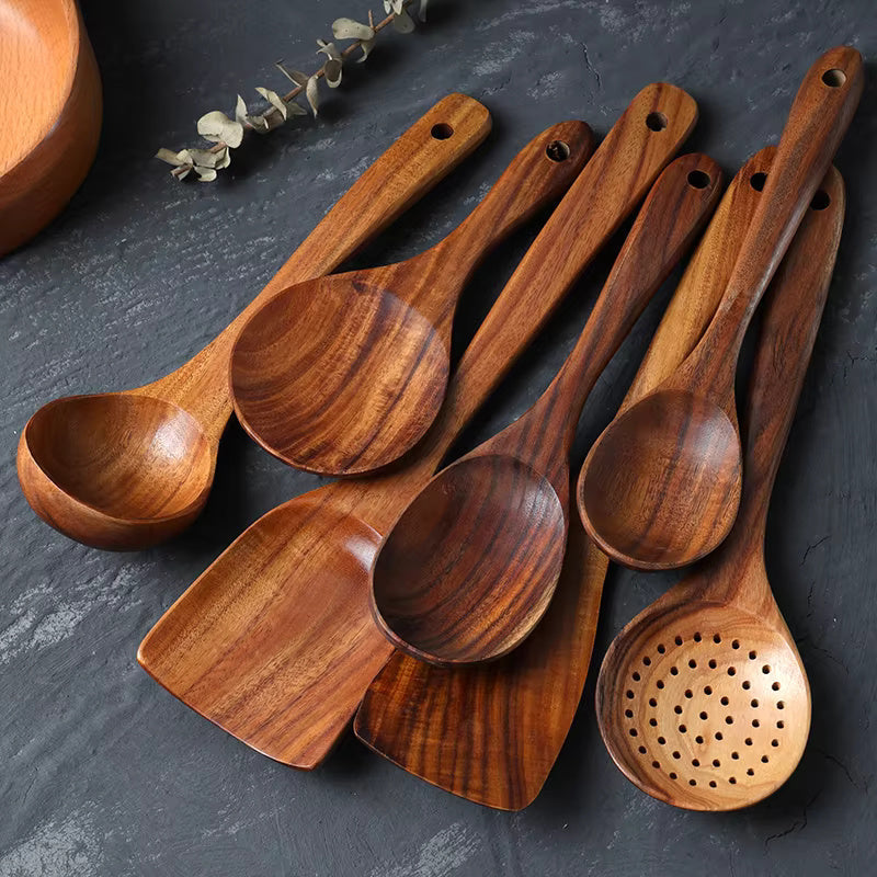 NatureCraft – Luxe Teak Wooden Kitchen Set for Sustainable Cooking