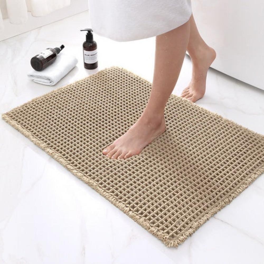 LuxeWeave – Wafelstructuur Badmat met Ultiem Comfort & Absorptie