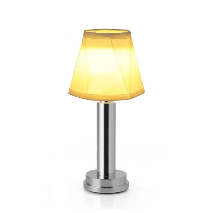 LuxeLoom – Cordless Table Lamp with Refined Fabric Shade and LED Lighting