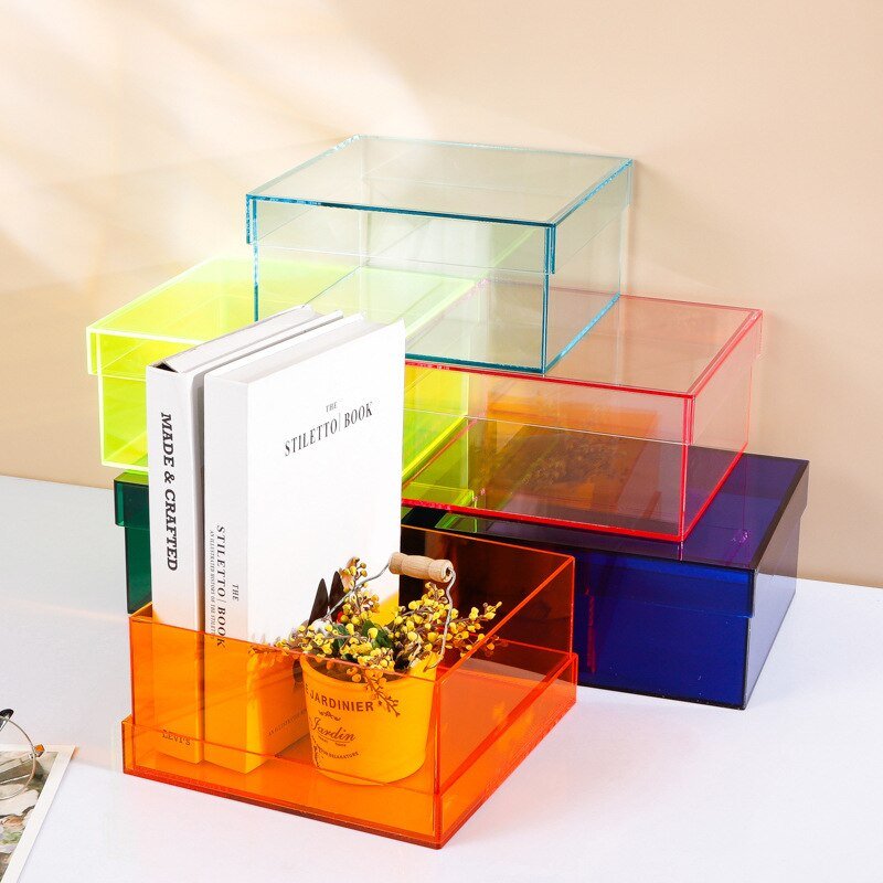 ClearVista – Stylish Acrylic Storage Box with Functional Lid