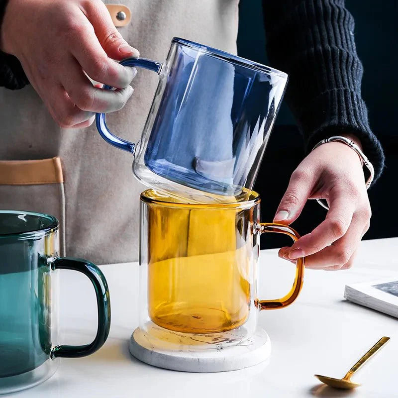 GlassÉlite – Luxury Double-Walled Coffee Mug with Stylish Insulation for Comfortable Enjoyment