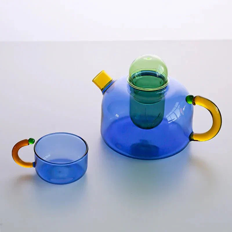 VistaBrew – Contrasting Transparent Tea Set Made of Heat-Resistant Glass
