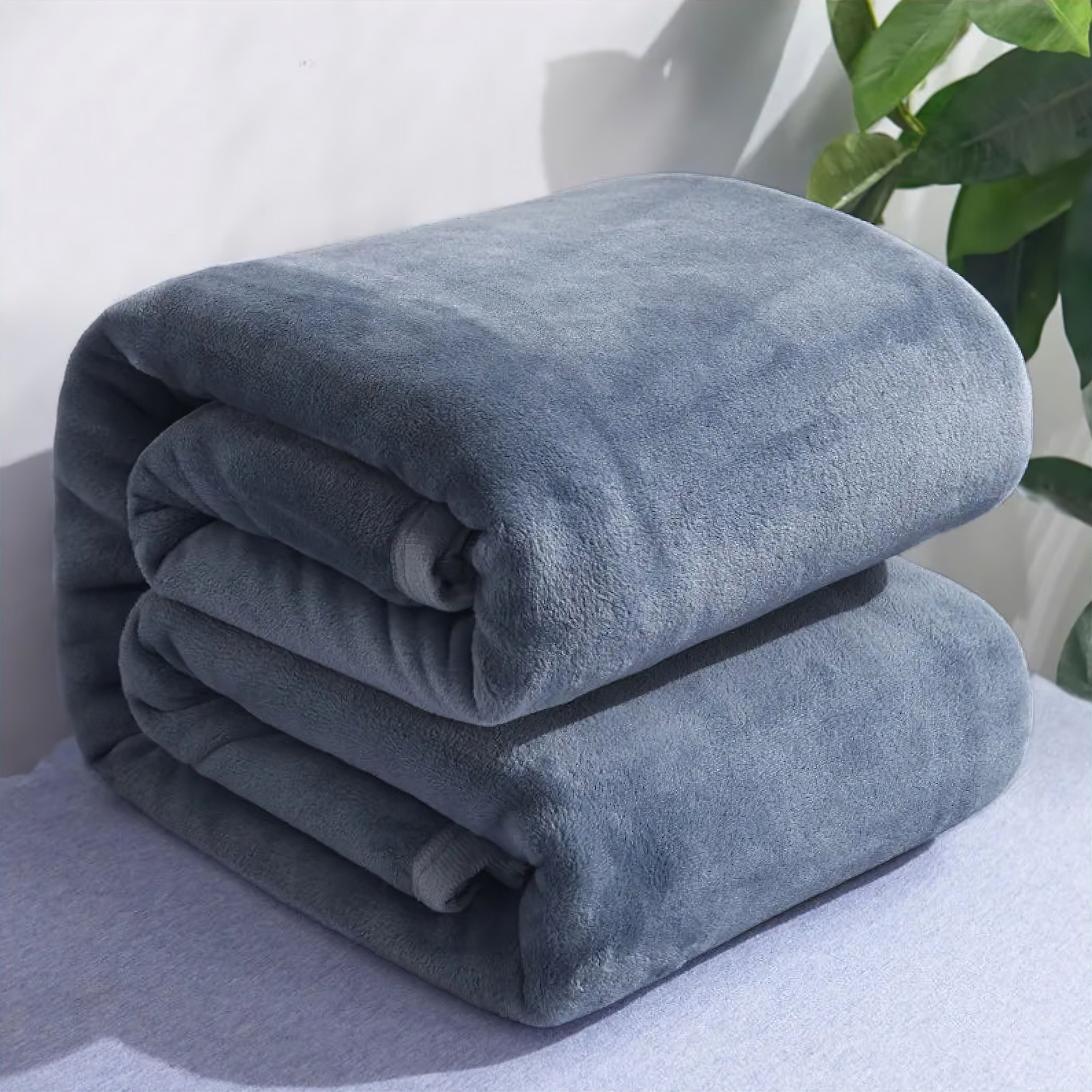 Plaid en polaire microfibre peluche épais et chaud – couverture pour lit et canapé, plusieurs couleurs