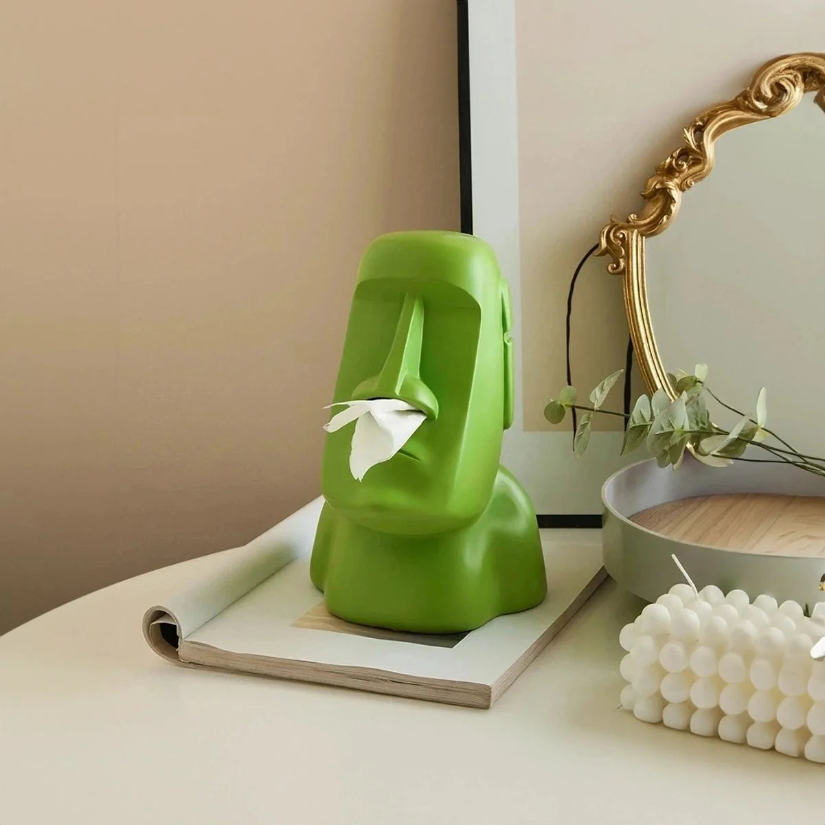 MoaiChic – Stylish Figurines Tissue Box with Unique Design