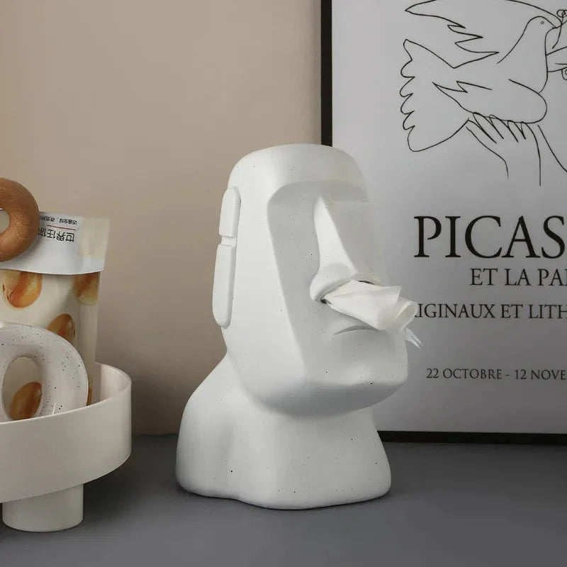 MoaiChic – Stylish Figurines Tissue Box with Unique Design