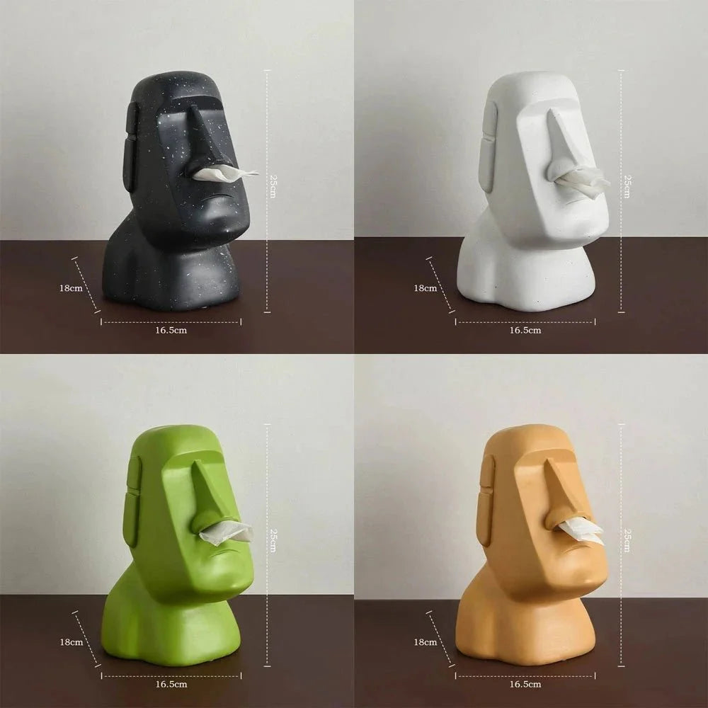 MoaiChic – Stylish Figurines Tissue Box with Unique Design