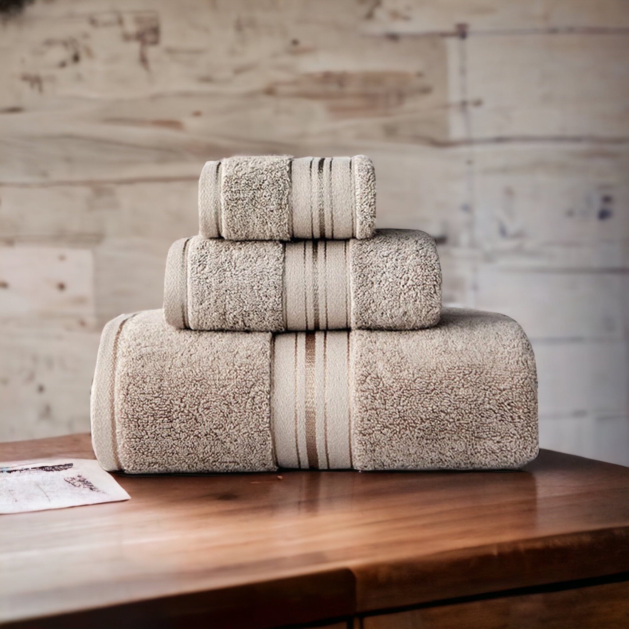 Ensemble de serviettes en coton égyptien 700GSM avec gant, serviette et serviette de bain