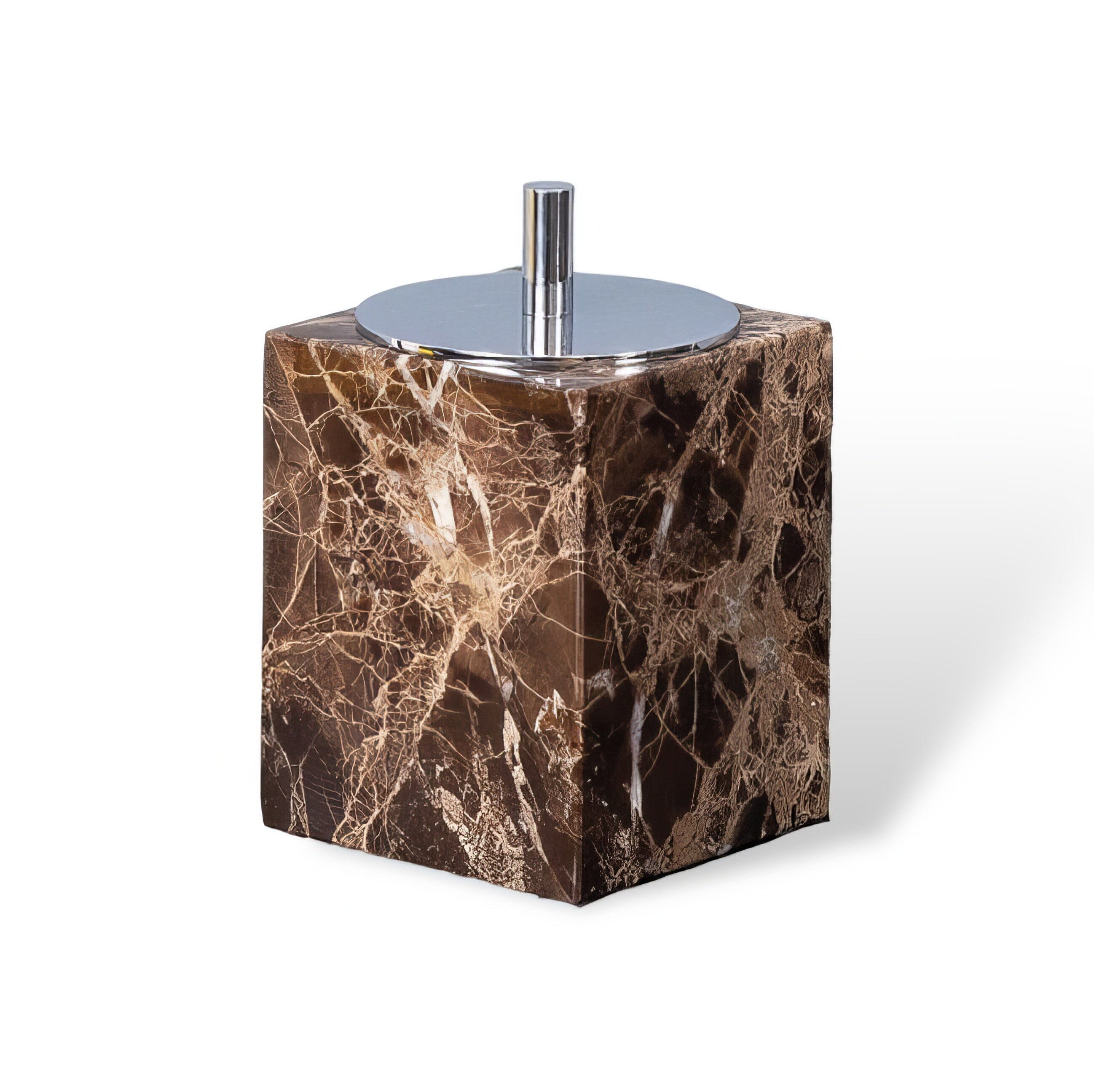 Ensemble de Salle de Bain en Marbre Emperador Dark – Distributeur de Savon, Plateau, Boîte à Mouchoirs, Porte-Brosse à Dents