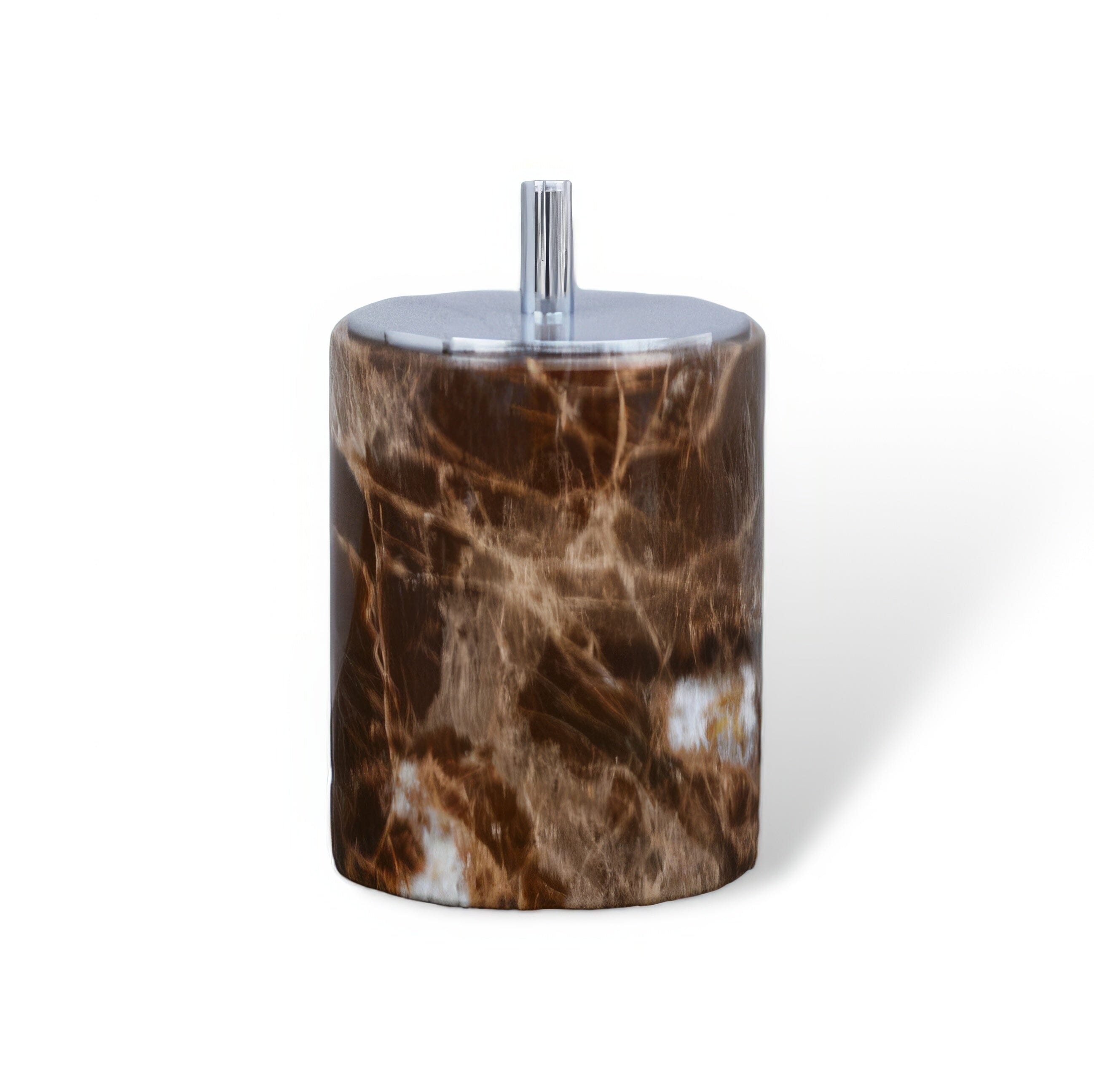 Ensemble de Salle de Bain en Marbre Emperador Dark – Distributeur de Savon, Plateau, Boîte à Mouchoirs, Porte-Brosse à Dents