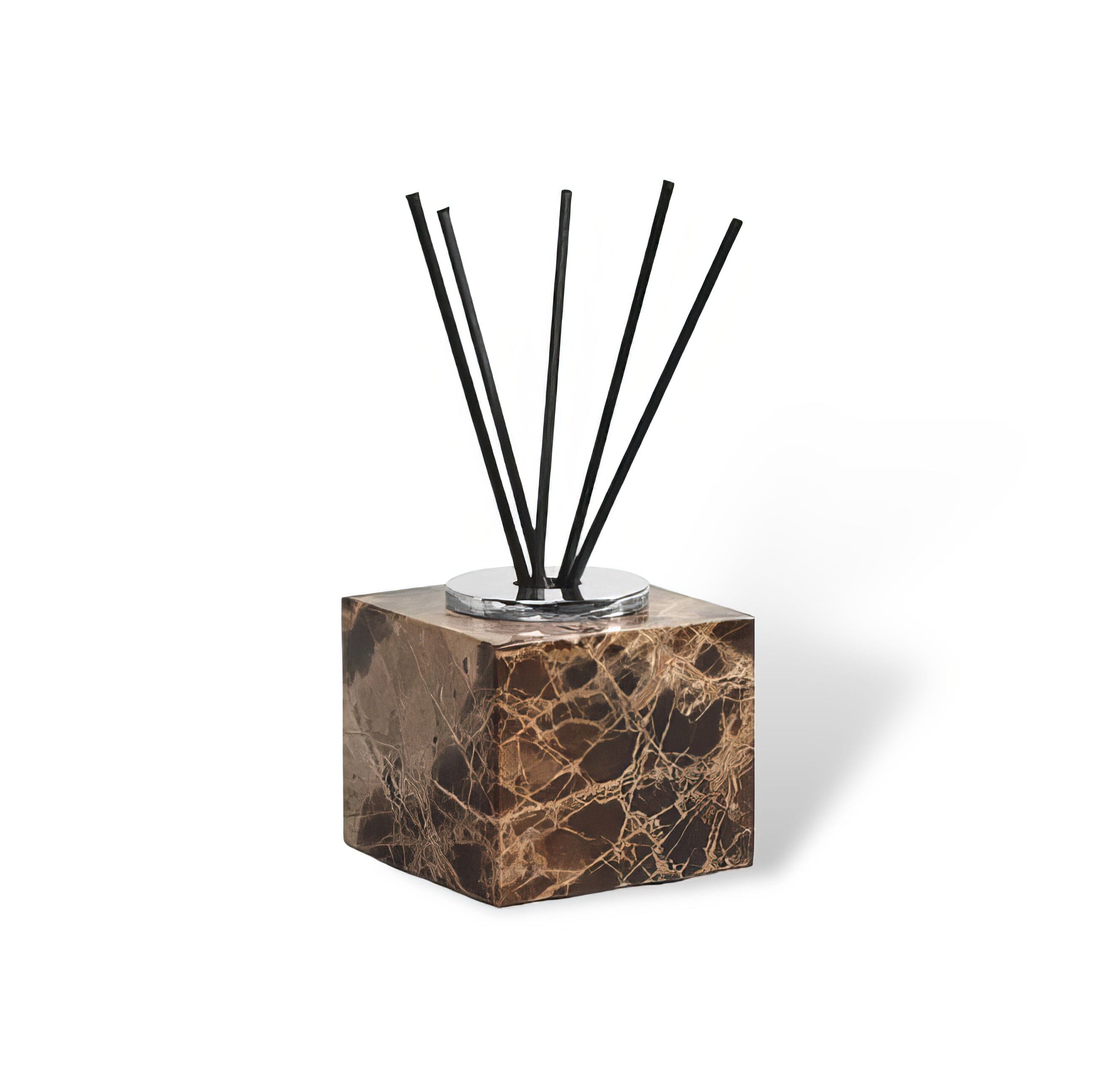 Ensemble de Salle de Bain en Marbre Emperador Dark – Distributeur de Savon, Plateau, Boîte à Mouchoirs, Porte-Brosse à Dents