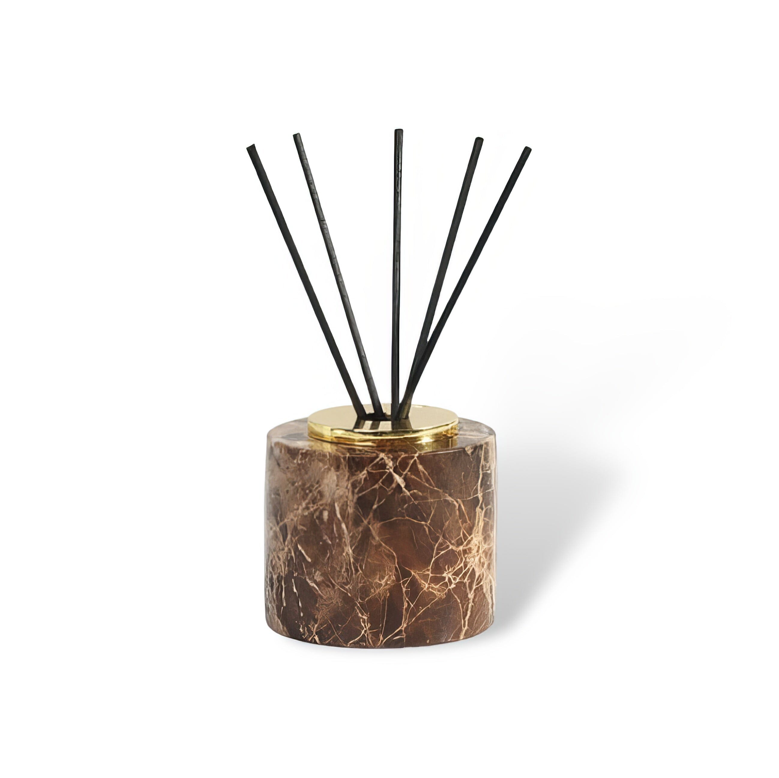 Ensemble de Salle de Bain en Marbre Emperador Dark – Distributeur de Savon, Plateau, Boîte à Mouchoirs, Porte-Brosse à Dents