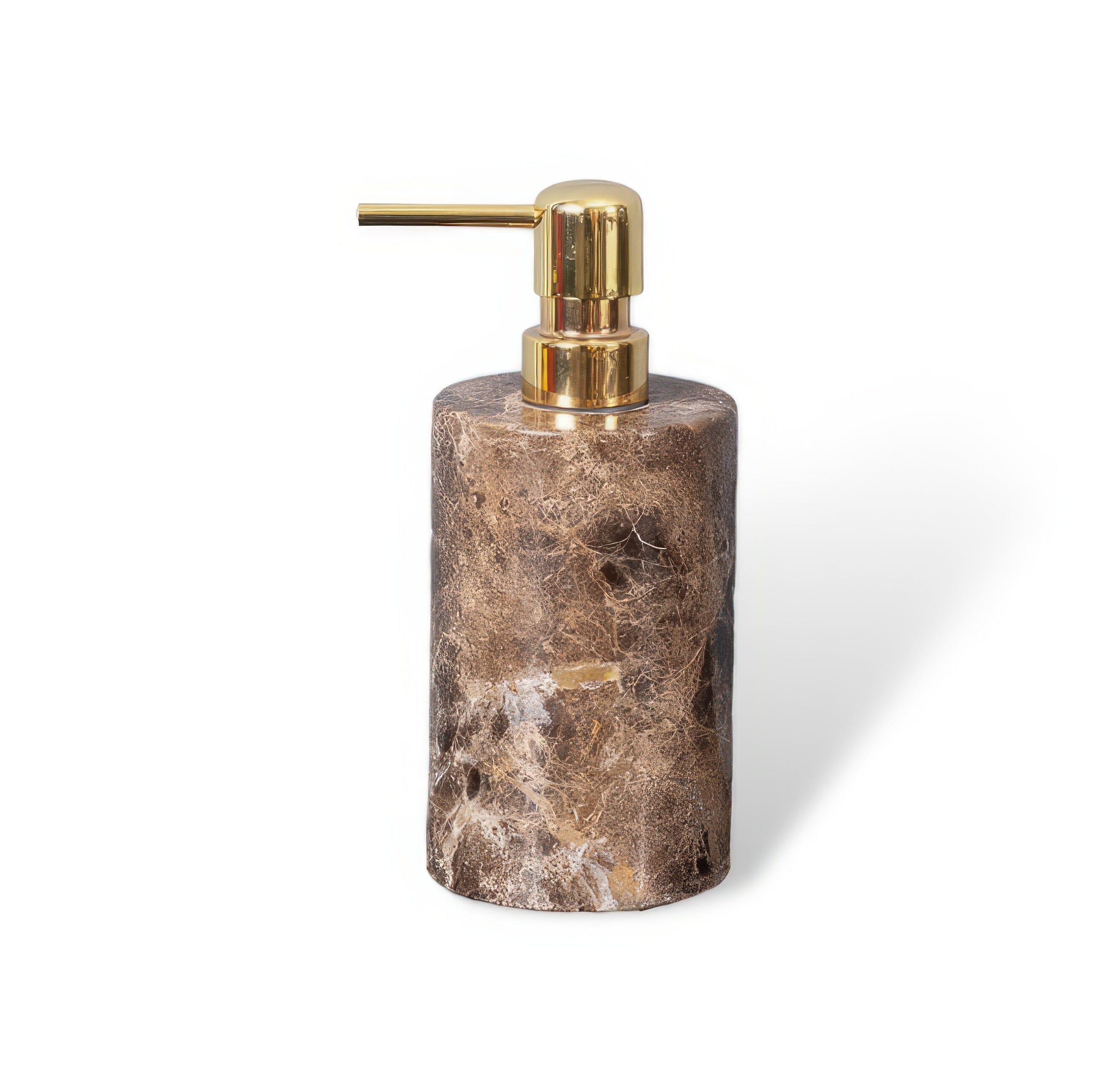 Ensemble de Salle de Bain en Marbre Emperador Dark – Distributeur de Savon, Plateau, Boîte à Mouchoirs, Porte-Brosse à Dents