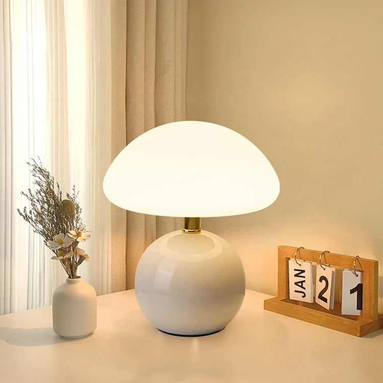 LumiCéram – Luxury Table Lamp with French Mushroom Design for a Timeless Interior