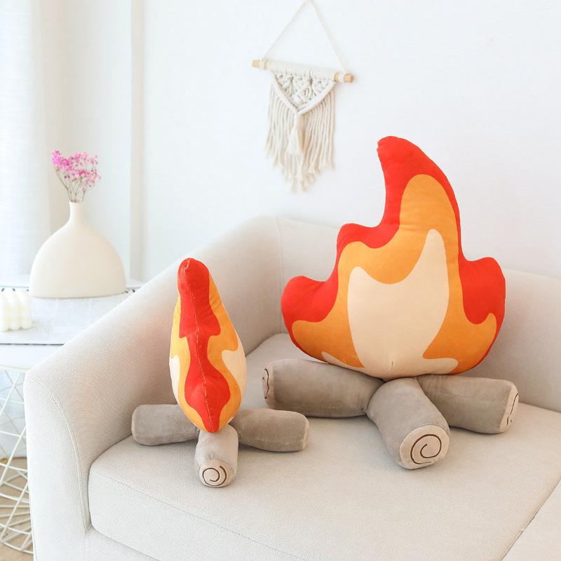FlameSoft - Luxury Plush Cushion with Warm Flame Design for a Cozy Atmosphere