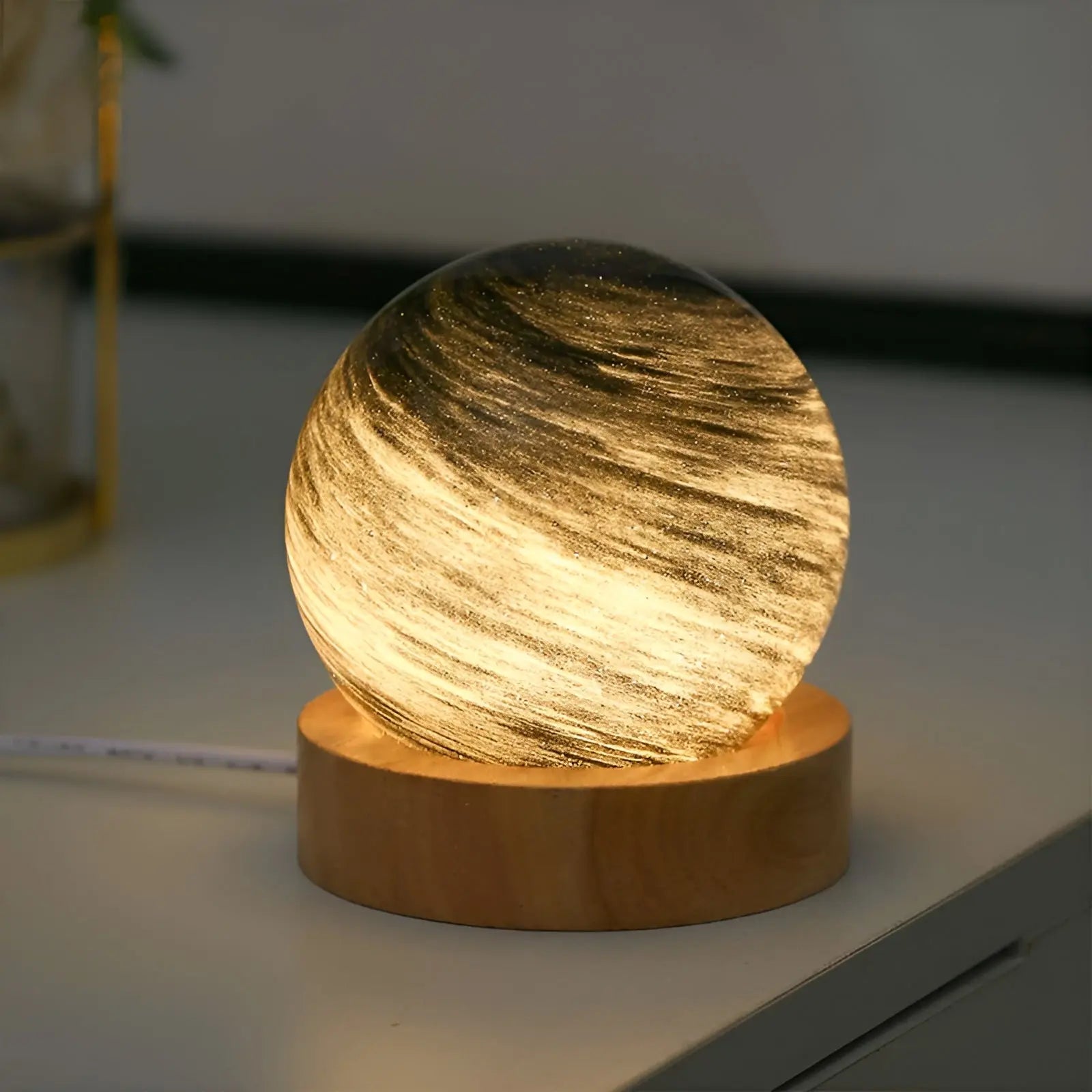 StellarGlow – Luxury 3D Glass Table Lamp with Cosmic Elegance