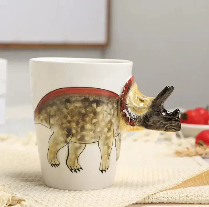 DinoSip – Handgeschilderde Keramische Dinosaurus Mok voor Koffie en Thee