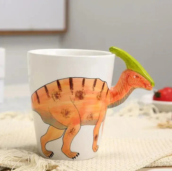 DinoSip – Hand-painted Ceramic Dinosaur Mug for Coffee and Tea
