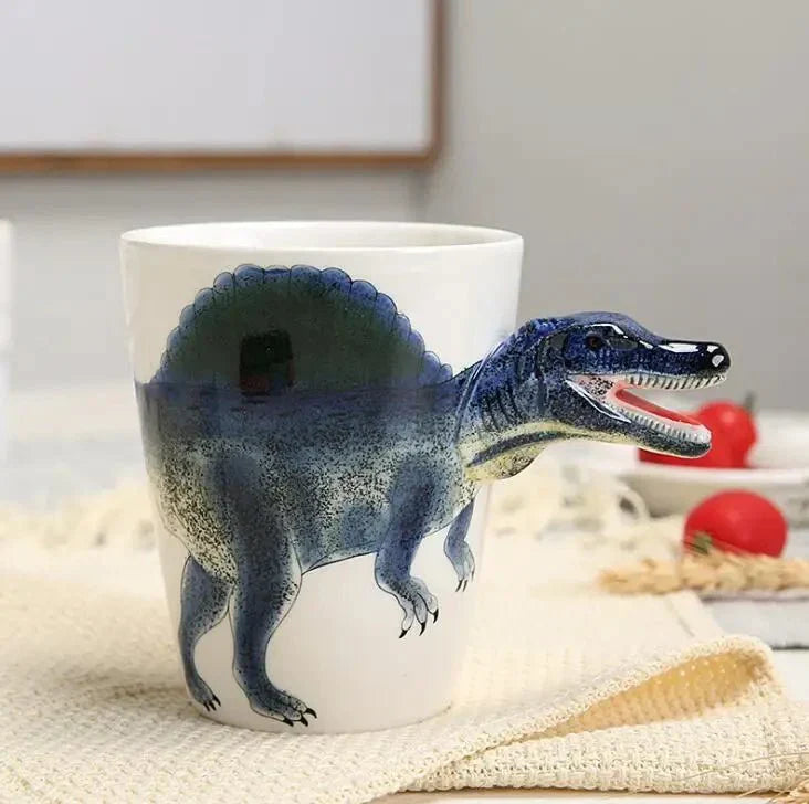 DinoSip – Handgeschilderde Keramische Dinosaurus Mok voor Koffie en Thee