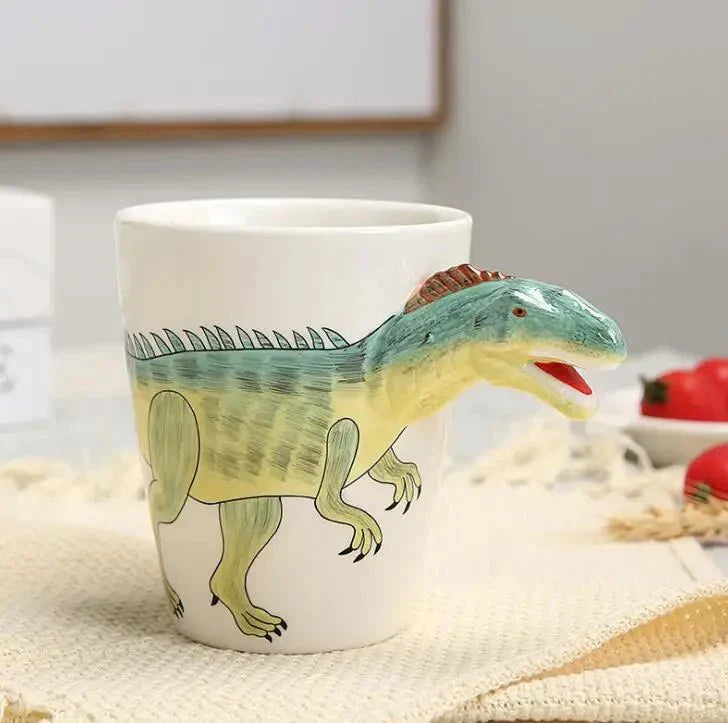 DinoSip – Handgeschilderde Keramische Dinosaurus Mok voor Koffie en Thee