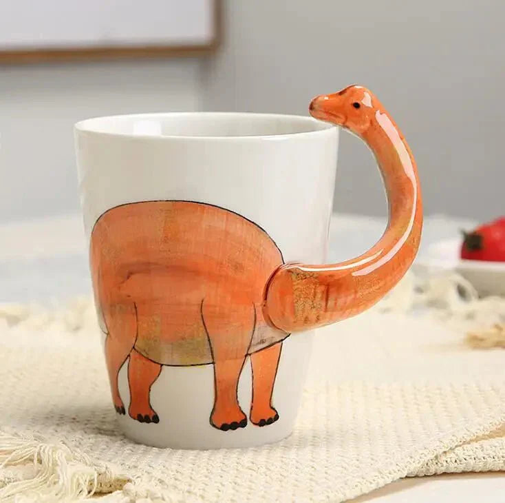 DinoSip – Handgeschilderde Keramische Dinosaurus Mok voor Koffie en Thee
