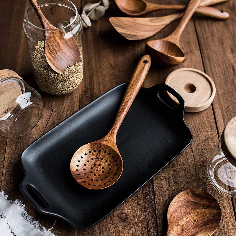 NatureCraft – Luxe Teak Wooden Kitchen Set for Sustainable Cooking