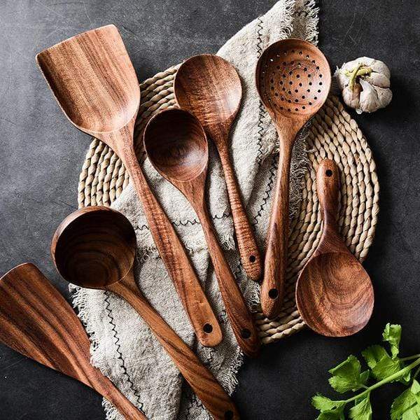 NatureCraft – Luxe Teak Wooden Kitchen Set for Sustainable Cooking