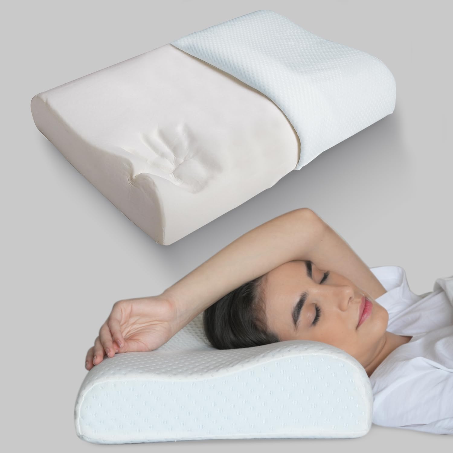 CloudRest – Ergonomic Memory Foam Pillow with Luxury Support for a Deep Night's Sleep