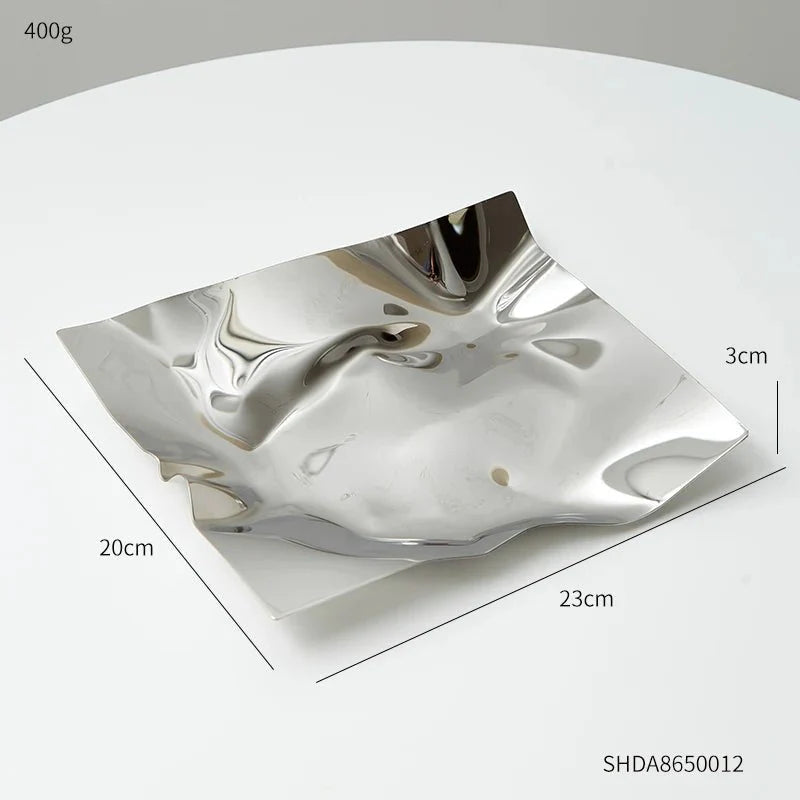 CurveSteel – Modern Stainless Steel Storage Tray with Playful Design